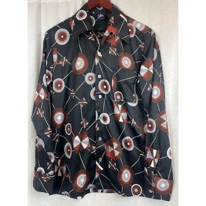 Vintage 70's Joel California 100% Polyester Disco Shirt Men's size Medium
